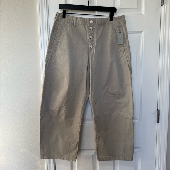 Anthropologie Pilcro Arin Mid Rise Button Front Barrel Linen Blend NWT Sz 32P - Picture 5 of 14